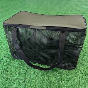 TEMU 접이식 부력 낚시 바구니 - 휴대용 잠수식 생선 보관 용기, 가벼운 메쉬 케이지 낚시 정리함, 카약 보트 낚시꾼용 손잡이 포함