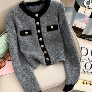 TEMU ELEGANTSUT 여성용 프렌치 스타일 숏 블라우스 - 우아한 버튼 프론트 재킷, 컬러 블록 디자인과 칼라, 가을/겨울용 숏 길이, 오피스에서 데이웨어 및 이브닝웨어까지 (논-) - 브랜드 네임 스페셜 라인