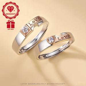 TEMU 1ct 모이사나이트 S925 실버 도금 커플 링, 우아한 스타일, 하트 모양의 사랑 디자인, 데이 선물, 음악 축제 액세서리, 봄 시즌 주얼리, 구리 소재, 선물 상자 포함, 커플용 약혼 반지, 여성용 반지, 커플용 결혼 반지, 페어링, 여성용 패션 스타일링 반지, 여성용 주얼리