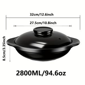 TEMU 1개 BLX 그린 헤비듀티 세라믹 스톤 조리냄비 (뚜껑 포함) - 인덕션 호환, 식기세척기 사용 가능, 다용도 라운드 더치 오븐, 튀김, 찜, 찜조림, 슬로우 요리용 - 홈 & 레스토랑용 올인원 블랙 세라믹 조리기구 K