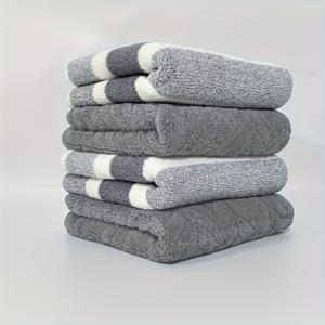 TEMU 단색 및 수건 4종 세트 - 페이스 타월 세트 - 사이즈 13.7X29.5인치 / 35X75cm - 빠른 건조 및 흡수력 - 털 빠짐 또는 변색 없음 - 심플하고 스타일리시한 디자인 - 욕실, 주방, 사우나, 호텔, 여행 및 해변에 적합.