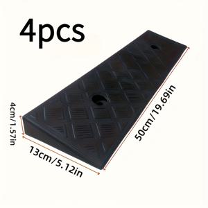 TEMU 4단 자동차 경사로 매트 - 내구성이 뛰어난 PE 고무 트랙으로 제작되어 안정성과 안전성을 향상시킵니다. 자동차, 계단 및 불평등한 표면에 적합한 휴대용 경사로 매트 - 운전 편의성을 향상시키는 이상적인 등반 보조 장치, 차량 안정성을 향상시키는 자동차 경사로 매트