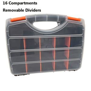 TEMU 튼튼한 플라스틱 공구 상자 (양면 칸막이 포함), 16개의 칸, 분리형 칸막이, 서랍이 특징이며, 스크류, 너트 및 작은 물품을 정리하기에 차고, 작업장 및 공구실에 이상적입니다. 공간 절약을 위해 설계되었으며 견고한 H를 장착했습니다.