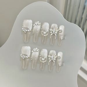 TEMU 10개입 핸드메이드 프레스온 네일 세트 3063# 