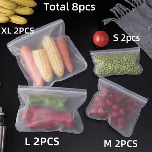 TEMU 식기세척기 안전 재사용 가능한 냉동백, BPA 프리 초두께 재사용 보관백, 누수 방지 실리콘 및 플라스틱 프리, 고기 양념, 시리얼, 샌드위치, 간식, 여행용품