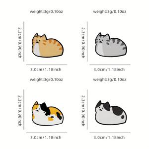 TEMU 사랑스러운 비비기 고양이 에나멜 핀 4개 세트. 칼리코 고양이, 회색 태비 고양이, 흑백 고양이, 오렌지 태비 고양이 디자인으로 구성되어 있으며, 모든 핀은 둥근 튀김 로 디자인되었습니다. 이 라펠 브로치들은 가방 및 의류에 완벽하며, 사랑스러운 주얼리 선물로 좋습니다.