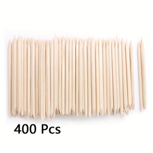 TEMU 200/300/400개 손톱용 스틱, 3.74인치 오렌지색 나무 네일 스틱 양면 멀티 기능 큐티클 푸셔 제거기 매니큐어 페디큐어 도구