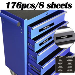 TEMU 176개 (8장 세트) 내구성 강한 방수 공구함 라벨 및 구획 차트 (A1-Z1/T1-T8) - 색상 코드 드로어 마커, 작업장 및 현장 보관용, 공구함 및 캐비닛 호환