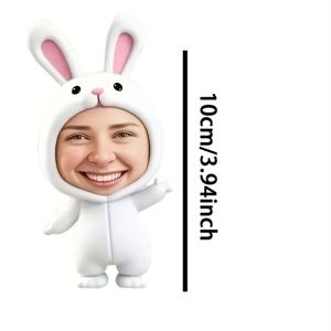 TEMU 사랑스러운 깜짝 선물, 맞춤 토끼 사진 베개 - 부드럽고 귀여운 맞춤 얼굴 베개, 부모님, 커플, 친구를 위한 완벽한 선물 - 세탁기 사용 가능, 지퍼 포함, 연중을 위한 집을 장식하는 장식 액센트.|모루인형