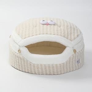 TEMU 귀여운 구리 종이 봉지 모양 애완 동물 침대 (고양이 및 소형견용), 미끄럼 방지 바닥이 있는 겨울 따뜻한 안전 고양이 하우스, 부드럽고 편안함, 7.5kg 이하의 반려동물에게 적합, 고양이 침대, 아늑한 애완 가구, 재미있는 디자인, 튼튼한 애완 가구