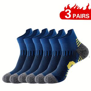 TEMU 남성용 그립이 있는 로우컷 운동 양말 3켤레, 편안한 충격 흡수 및 쿠션 타월 바닥, 러닝 농구 사이클링 하이킹용