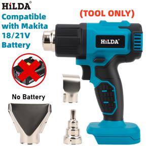 TEMU HILDA 무선 블루 열풍기 | 마키타 18V/21V 배터리 호환, 3가지 노즐, 최대 989.6°F (532°C) – 공예, 수축 튜브, 레진 및 장식에 적합 (배터리 미포함)