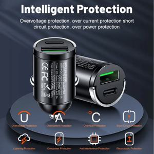 TEMU 차량용 소형 Type-C 고속 충전기. 100W 고속 충전 기능, 초미니 풀링 디자인, PD3.0 듀얼 포트를 갖추고 있습니다. 아이폰 14, 13 Pro Max, 아이패드, 삼성, 맥북과 호환되며 배터리 없음.