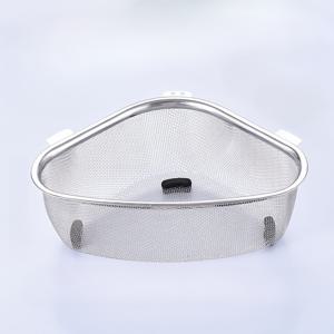 TEMU 1개 스테인리스 스틸 삼각형 싱크대 드레이너 바구니 - 다기능 메쉬 스트레이너, 음식물 찌꺼기 포집기, 세척 용이, 공간 절약형 설계로 주방에서 걸거나 세워 사용 가능, 욕실 및 세면대 액세서리 이중 용도|음식물쓰레기통|싱크대