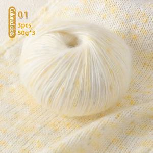 TEMU 밸류 팩: 컬러풀 도트 모헤어 실, 파스텔 보호 스타일, 3팩*50g, 각 150g - 패셔너블한 스웨터, 스카프, 모자, 숄 & 코트 액세서리용 니팅 재료|뜨개실