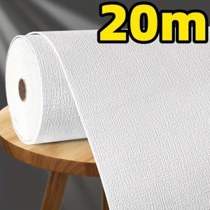 TEMU 1/2 롤 20M 자가 점착 3D 폼 벽지 | 텍스처 화이트, 떼어내어 붙이는 방식, 간편한 청소 및 절단, 비닐 소재, 페인팅 가능, 거실, 주방, 침실, 사무실 장식을 위한 랜덤 패턴 매치