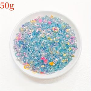 TEMU 50g 블루 러브 시리즈 에폭시 수지 필러 - 버블 시뮬레이션 및 블루 러브 스파클, DIY 장식 공예, 핸드메이드 크림 액세서리, 네일 아트, 수공예, 홈 데코, 창의적인 프로젝트, 무지개 광택 표면, 수지 액상 몰드 필러용