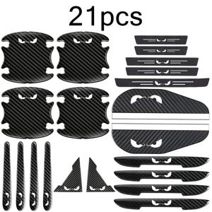 TEMU 21피스 데빌아이 자동차 보호 필름 세트, 도어 손잡이 보호 필름, 도어 핸들 보호 스트립, 도어 엣지 충돌 방지 스트립, 충돌 방지 코너, 백미러 선쉐이드, 문턱 보호 스티커 포함, 업그레이드된 자동차 외관, 미적 자동차 업그레이드,장식용 자동차 스티커,고품질 접착제,충격 방지 스트립,범퍼 보호,자동차 애호가,자동차 디테일러|자동차햇빛가리개