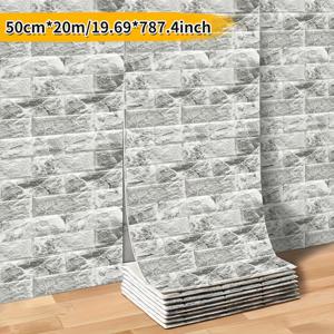 TEMU 벽돌 디자인의 20M 자가 점착식 3D 폼 벽지 패널. 두꺼운 IXPE 소재로 제작되었으며, 가정 장식에 적합합니다. 설치 및 청소가 용이하여 거실 개조에 이상적입니다.