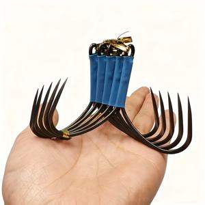 TEMU 9개 야외 스포츠 장비, 대형 낚시 바늘, 강화된 인장 강도, 3날 앵커 바늘, 장거리 루어 낚시, 은대구, 통아귀, 바다 낚시에 적합, 레크리에이션 경쟁용 미끄럼 방지 바늘