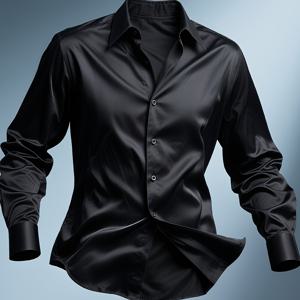 TEMU <2025 남성 셔츠 추천 선택, 정교한 제작> 순수 블랙 패션 드레스 워크웨어 봄/가을 올드 머니 스타일 긴팔 버튼 - 비즈니스 캐주얼 주름 방지 비침 방지 매끄러운 원단 클래식 칼라 디자인