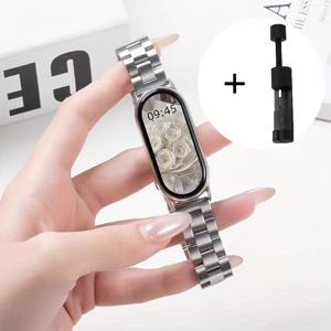 TEMU 샤오미 미밴드 9/8 호환 스마트 밴드 교체용 스테인리스 스틸 시계 스트랩 - 컬러 메탈 스트랩, 미밴드 9 & 미밴드 8 호환, 샤오미 스마트 밴드 호환 (부피 없음)