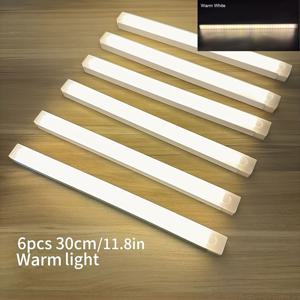 TEMU 크리스마스용 LED 라이트 바 6개 세트, 30/19.99cm, USB 마그네틱 마운팅, 화이트 또는 웜 라이트 색상, 가정 옷장, 주방, 계단 및 캐비닛에 적합.|거실장