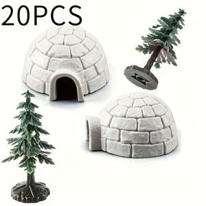 TEMU 10/20개 겨울 시뮬레이션 눈 집 크리스마스 트리 축제 장식 - 축제 파티, 정원 장식 및 홈 데코, 홈 코트야드 분재 액세서리, 정원 미니어처 조각품, 사무실 책상 장식용
