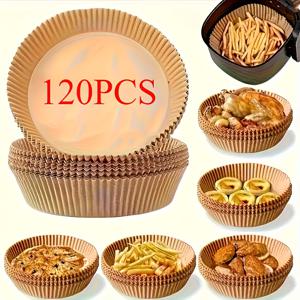 TEMU 120/250개입 9인치 사각 및 원형 에어프라이어 베이킹 페이퍼 라이너 - 논스틱, 고온 저항, 식품 안전, 직접 식품 접촉에 적합, 치킨 윙, 바베큐 및 감자튀김에 이상적 - 휴일 (할로윈) 필수 주방 용품|에어프라이어