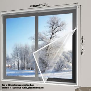 TEMU 자가 접착식 보온 및 방풍 창문 필름 - 고강도 겨울용 보온, 쉬운 설치, 주름 없음 (별도의 도구 필요 없음) - 문용 절연 커버, 적합|필름