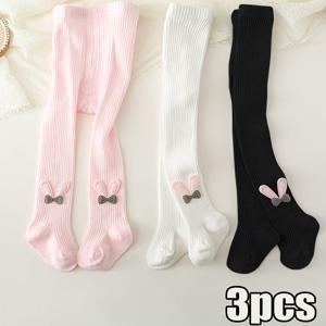 TEMU 토끼 귀가 달린 소녀용 이어 언더웨어 3팩 - 부드러운 스트링 팬티, 어린 소녀용, 손세탁 전용 (3팩)