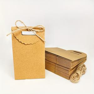 TEMU 24개 크래프트 종이 선물 가방 + 황마 끈 - 러스틱 브라운 카드보드 느낌 미니 파티 선물 상자, 결혼식, 생일, 베이비 샤워, DIY 공예용 - 대량 구매 대마 끈 클로저 (스티커/리본 없음)