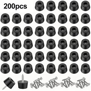 TEMU 200개 세트 미끄럼방지 커팅보드 발 받침, 자가 부착 쿠션 보호 캡, 테이블, 의자, 캐비닛 발에 적합. 소형 고무 발 안정화, 소음 감소, 스크래치 방지. 고탄성 고무 패드, 다기능 가정용