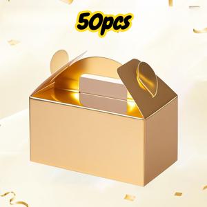 TEMU 50개 골드 럭셔리 선물 상자 - 우아한 다목적 파티 선물 포장, 결혼식, 생일, 크리스마스, 할로윈용 골드 & 멀티컬러 종이 상자 - 기업 행사 및 축하 행사용 고급 박스 대량 패키지 (포장지 미포함)