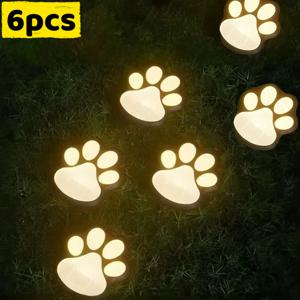 TEMU 6개 세트 야외 강아지 발자국 조명 - 모션 센서 태양광 정원 조명, 길, 마당용 - 플러그 없는 설치, 저전력 조명 (반려동물 친화적, 크리스마스/할로윈 장식) - 선물 추천