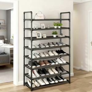 TEMU 8단 대형 신발장, 쉬운 조립 금속 튜브 디자인 - 신발, 책, 차고 정리용 공간 절약 보관 및 디스플레이 - 모든 상황에 적합, 완벽한 신발 보관함, 신발장, 신발 캐비닛, 신발 정리대, 신발 보관 캐비닛