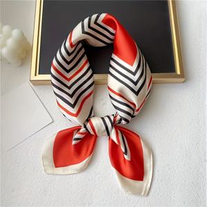 TEMU 여성용 스퀘어 스카프 - 부드럽고 신축성 없는 밴다나, 사계절 사용 가능, 파티, 웨딩, 일상용 우아한 헤어밴드 & 넥 랩 - 다용도 헤어 액세서리 & 패션