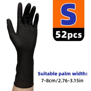 TEMU 12인치 검정 니트릴 청소 장갑 52개입, 터치스크린 호환, 페인팅, 미용, 타투, 애완동물 목욕, 청소용 장갑 및 휴일 선물에 적합.