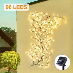 TEMU 1개 태양광 LED 덩굴 야외용 - 따뜻한 화이트 고품질 무선 매달기 스트링, 8가지 조명 모드, 태양광 패널 포함, 정원, 크리스마스 트리, 결혼식 및 파티 장식용 (쉬운 설치, 전선 없음)