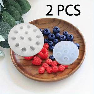 TEMU 2개 세트 리얼리스틱 라즈베리 & 블랙베리 DIY 몰드 키트 - 재사용 가능한 왁스/비누/캔들/레진 몰드, 과일 캡슐 디자인, 홈메이드 공예, 왁스, 비누 만들기, 미니어처 과일, DIY 블랭크 (멜트 & 레진 호환)