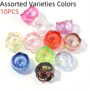 TEMU 10개입, 아크릴 단일 구멍 투명 컬러 벨 오란고정 스타일 혼합 색상 루스 비즈, 비즈 & 비즈 모음, 목걸이, 팔찌, 비즈 커튼, 홈 데코, 키체인 가방 스트랩, 주얼리 제작 액세서리.