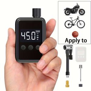 TEMU 미니 자전거 펌프, 디지털 LED 압력 게이지가 장착된 전동 에어 펌프, 초소형 150 PSI 자전거 에어 펌프, 빠른 공기 주입 휴대용 소형 전동 자전거 펌프, 500mAh, Type-C 충전식 배터리 미니 펌프, 다양한 용도에 적합|전기자전거