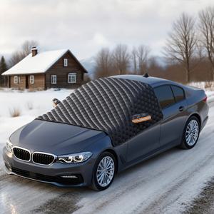 TEMU 수이투 헤비듀티 자동차 윈드실드 눈 덮개 LED 반사 스트립 - 올인원 방풍, 방설, 방서림, 방빙 차량용 아이스 쉴드 (SUV/세단용), 겨울 자동차 액세서리 (트럭 호환) - 아빠/남자친구를 위한 이상적인 선물