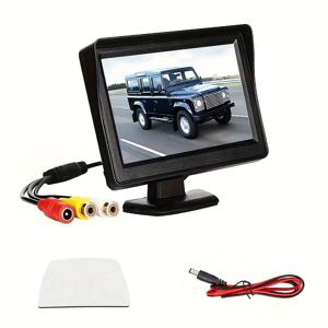 TEMU 4.3인치 차량용 백업 카메라 모니터, 회전 가능한 160° 광각 후방 뷰 스크린, 하드와이어 전원 및 AV 케이블 연결, 12-24V/36V 전압, 트럭, SUV용 쉬운 설치 후방 주차 보조 시스템