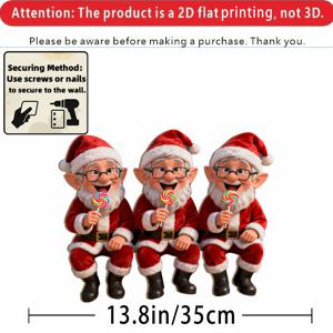 TEMU 2D 플랫 - 야외 정원용 2D 장식품, 세 개의 귀여운 크리스마스 노움이 사탕을 잡고 있는 장면이 특징입니다. 이 내구성이 뛰어난 대형 나무 장식품은 크리스마스 장식에 완벽하며 가족, 친구를 위한 훌륭한 선물이 됩니다.