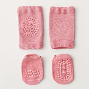 TEMU 1세트 아기 양말과 무릎 보호대, 단색, 미끄럼 방지, 남아와 여아용, 유아용 바닥 양말, 어린이 무릎 보호대