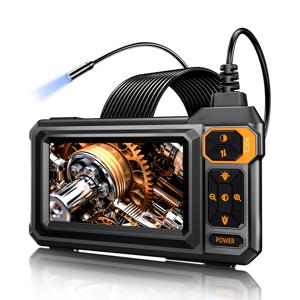 TEMU 조명이 있는 내시경 카메라, 4.3인치 IPS 1920P HD 감지 카메라, 7.9mm IP67, 8개의 조절 가능한 LED, 하수구, 자동차 엔진, 파이프, HVAC, 자동차 검사, 자동차 검사 도구, 견고한 구조를 위한 16.4ft 반경직 스네이크 케이블