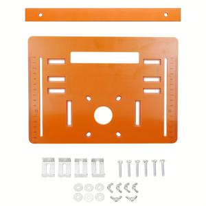 TEMU 1개 범용 절단기 베이스 플레이트 키트, 11.02 x 7.87 인치, 목공용 원형톱 테이블탑, 5mm 두께 - 레이저 각인 스케일 및 조절 가능한 위치 가이드 포함 - 목공 보조 도구
