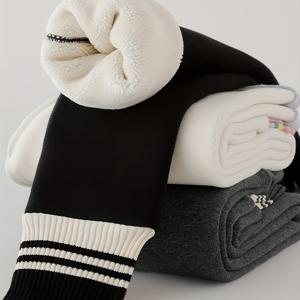 TEMU 여름용 여아용 보온 레깅스 2벌 세트, 두꺼운 기모 안감, 가을/겨울에 적합, 타버진 핏으로 어린 아이들을 위해 디자인됨.