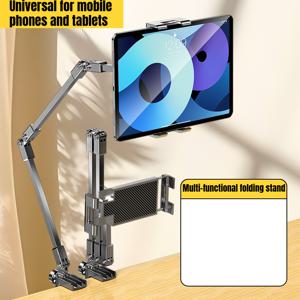 TEMU 360° 회전 및 조절 가능한 휴대폰 거치대, 침대용 휴대폰 스탠드, 침대 옆 다중 기기 지원, 책상 위에서 TV 시청, 기숙사 침대용 금속 스탠드